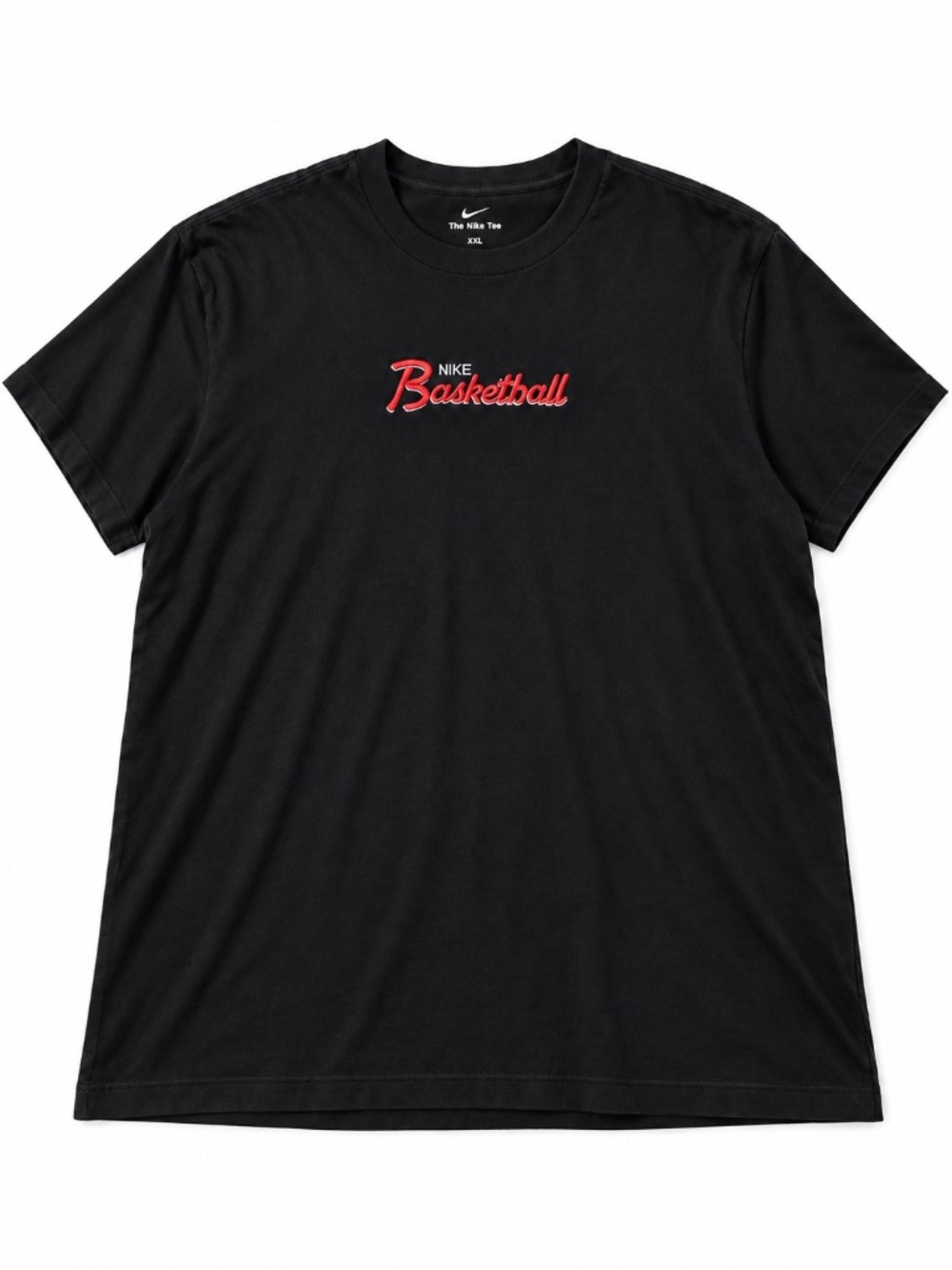 Nike Basketball Embroidered Black T-Shirt Men's XXL 100% Cotton